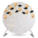 Schwach Licht Weiß Ziegel Wand Runden Hintergrund Für Grad